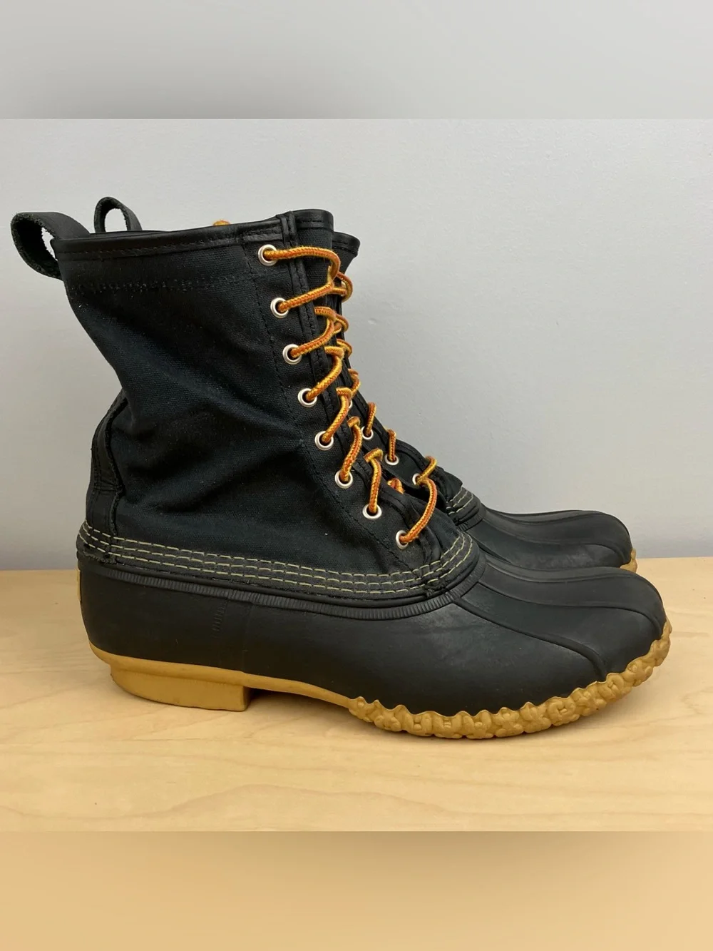 L.L. Bean Men’s Size 10.0 M Signature Waxed Canvas Black Duck Boots Lace Up